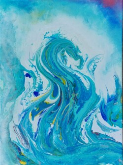 Abstrakte Malerei, Titel: "Welle", 2024, 30x40 cm, Acryl auf Leinwand