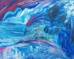 Abstrakte Malerei, Titel: "Unvollkommen", 2018-2024, 50x40 cm, Acryl auf Leinwand