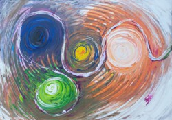 Abstrakte Malerei, Titel: "Verwirrung", 2021, 70x50 cm, Acryl auf Leinwand
